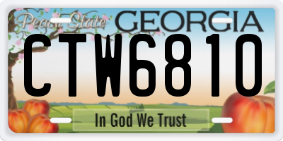 GA license plate CTW6810