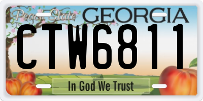 GA license plate CTW6811