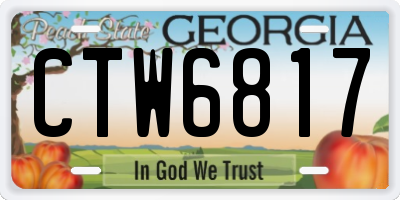 GA license plate CTW6817