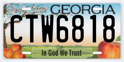 GA license plate CTW6818