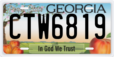 GA license plate CTW6819