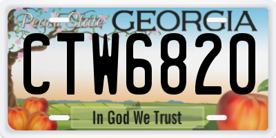 GA license plate CTW6820