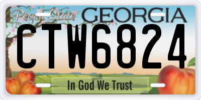 GA license plate CTW6824