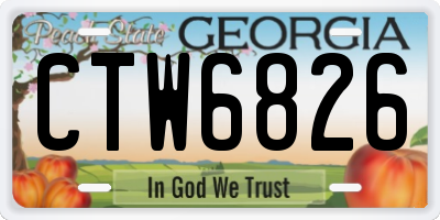 GA license plate CTW6826