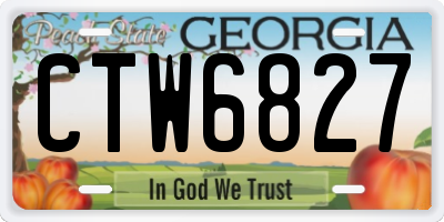GA license plate CTW6827