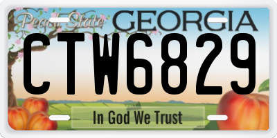GA license plate CTW6829