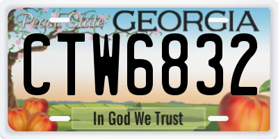 GA license plate CTW6832