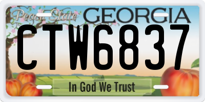 GA license plate CTW6837