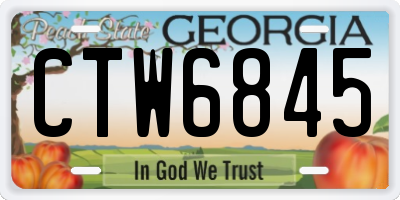 GA license plate CTW6845