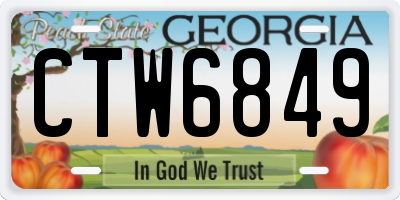 GA license plate CTW6849