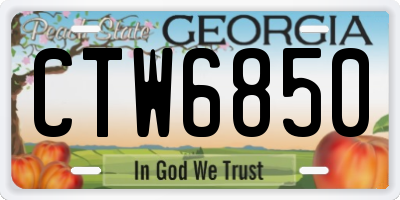 GA license plate CTW6850