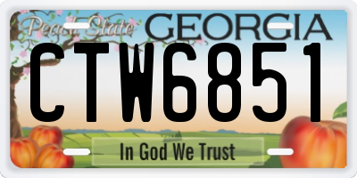 GA license plate CTW6851