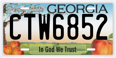 GA license plate CTW6852