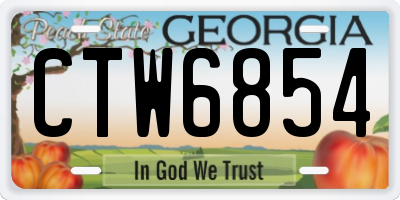 GA license plate CTW6854