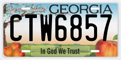 GA license plate CTW6857