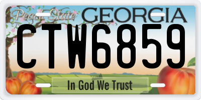 GA license plate CTW6859