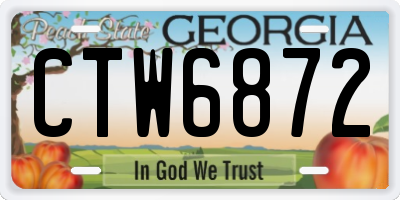 GA license plate CTW6872