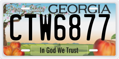 GA license plate CTW6877
