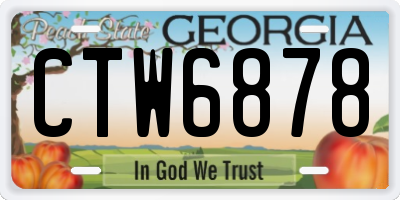 GA license plate CTW6878