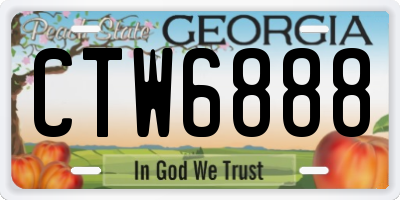 GA license plate CTW6888