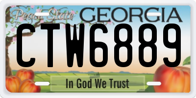 GA license plate CTW6889