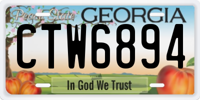 GA license plate CTW6894