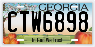 GA license plate CTW6898