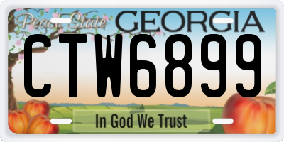 GA license plate CTW6899