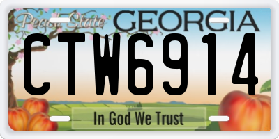 GA license plate CTW6914