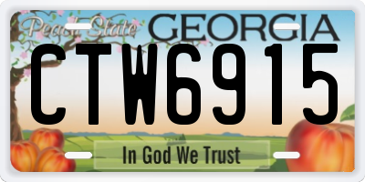 GA license plate CTW6915