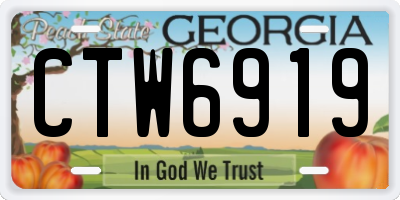GA license plate CTW6919