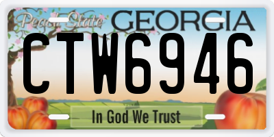 GA license plate CTW6946