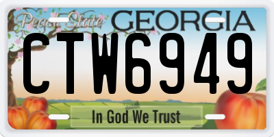 GA license plate CTW6949