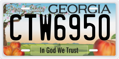 GA license plate CTW6950