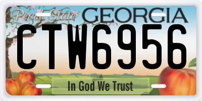 GA license plate CTW6956