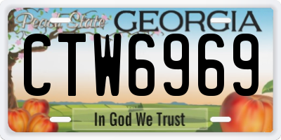 GA license plate CTW6969