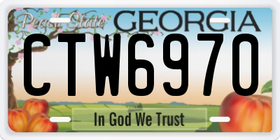 GA license plate CTW6970