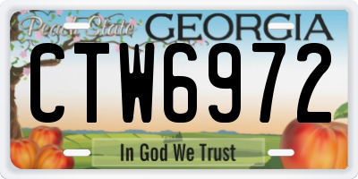 GA license plate CTW6972