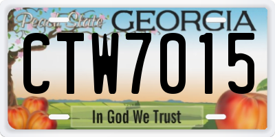 GA license plate CTW7015