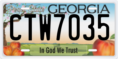 GA license plate CTW7035