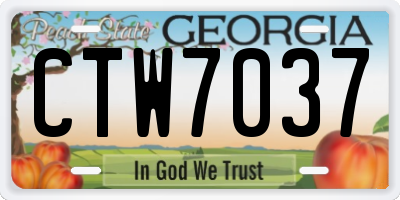GA license plate CTW7037