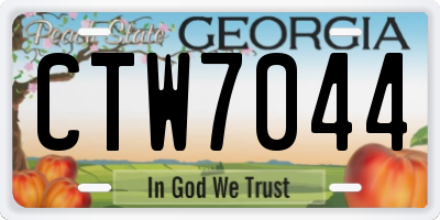 GA license plate CTW7044