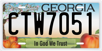 GA license plate CTW7051