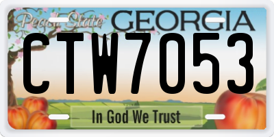 GA license plate CTW7053