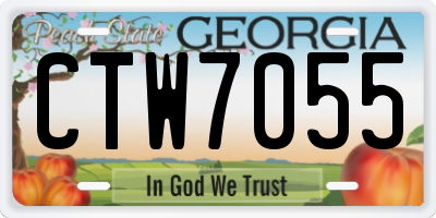 GA license plate CTW7055