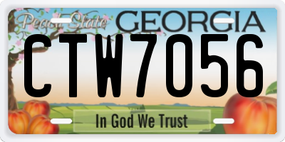 GA license plate CTW7056
