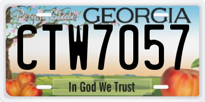 GA license plate CTW7057
