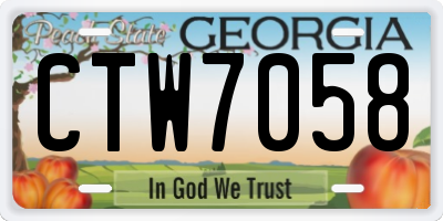 GA license plate CTW7058