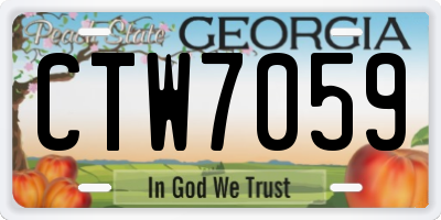 GA license plate CTW7059