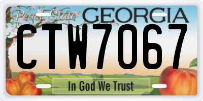 GA license plate CTW7067